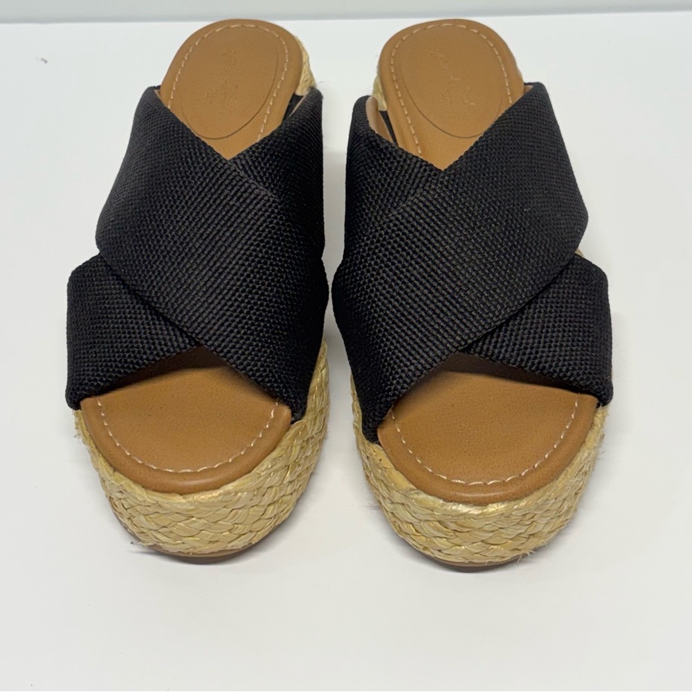 ✨Universal Thread Desi Espadrille Wedge Black Sandals Size 6